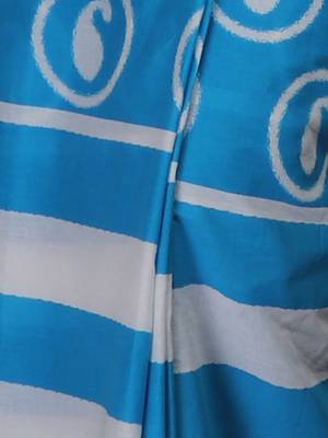 Blue Black Striped Saree 3