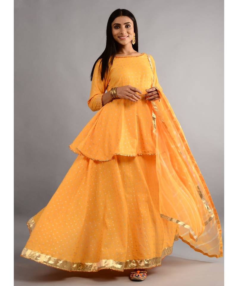 Chunri Kurta And Skirt With Dupatta