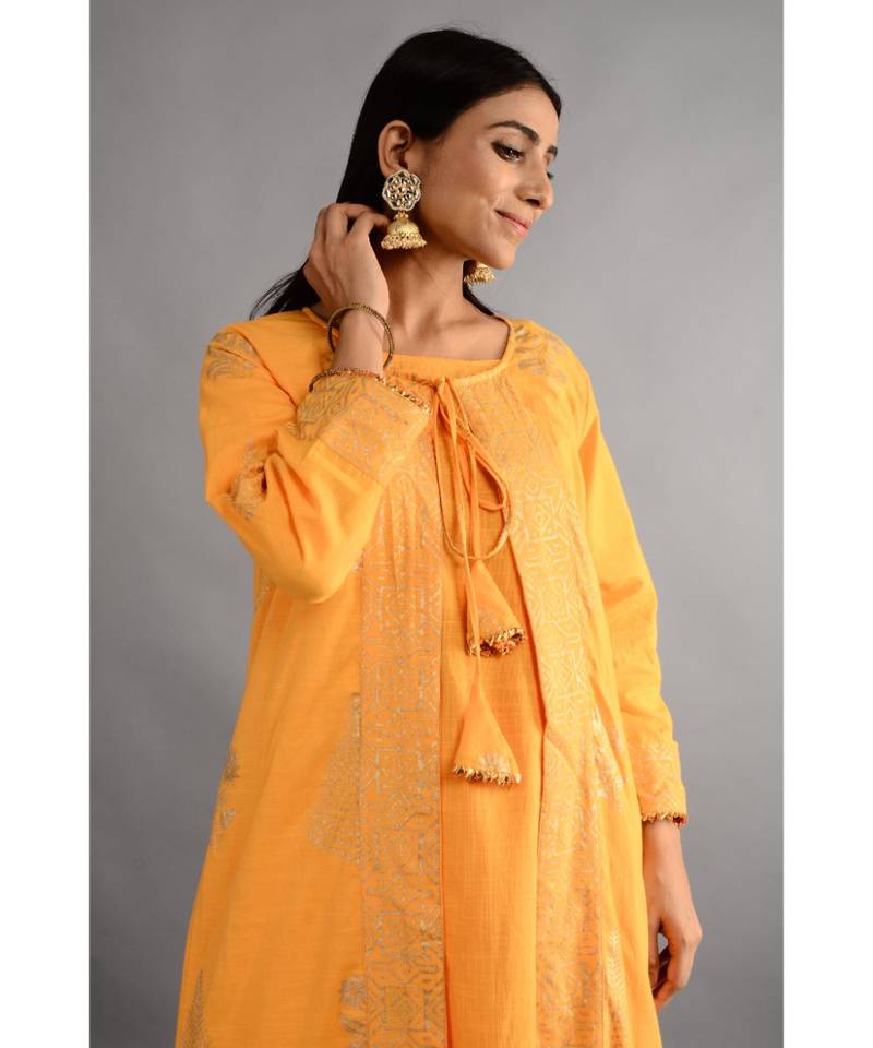 HaathPhool Kurta, Jecket And Pant Set