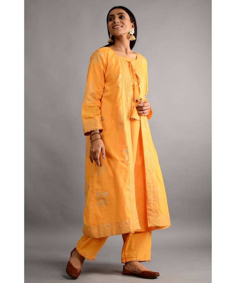 HaathPhool Kurta, Jecket And Pant Set