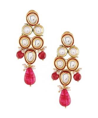 Polki And Red Stones Earrings 2