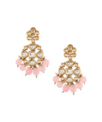 Kundan And Pink Stones Earrings 2