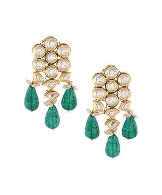Kundan Green Stone Earrings 2