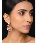 Ruby Red Kundan Earrings