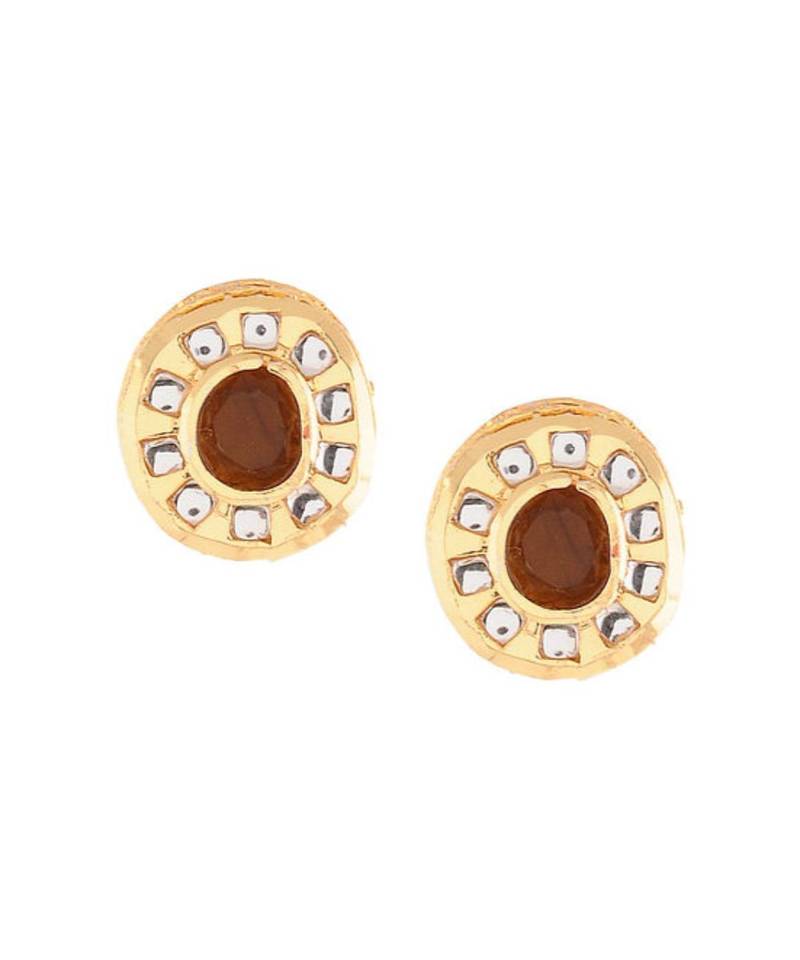 Yellow Polki Studs