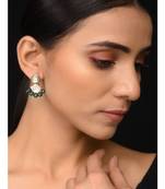 Uncut Kundan And Green Stone Earrings