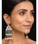 Kundan Turquoise Tassel Earrings