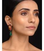 Red And Green Meenakari Earrings