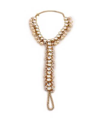 Kundan And Pearls Anklet - Single 2