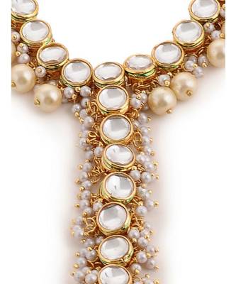 Kundan And Pearls Anklet - Single 3