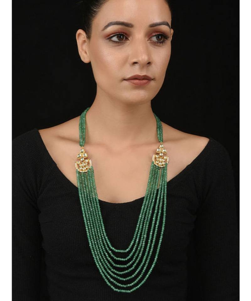 Green Jade Stones Polki Necklace Glitterati by Alankriti 3104503