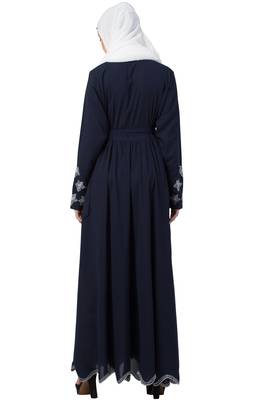 A-Line Designer Dubai Abaya With Pleated Design 2