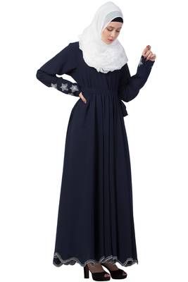 A-Line Designer Dubai Abaya With Pleated Design 3