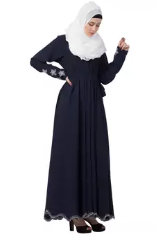 A-Line Designer Dubai Abaya With Pleated Design