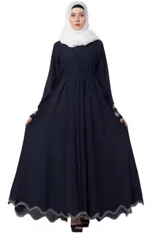 A-Line Designer Dubai Abaya With Pleated Design