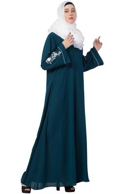 A-Line Designer Abaya With Embroidery 2