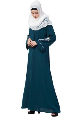 A-Line Designer Abaya With Embroidery 4