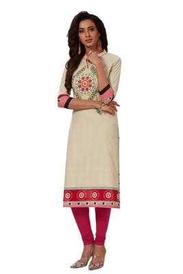Light-green printed cotton cotton-kurtis 1