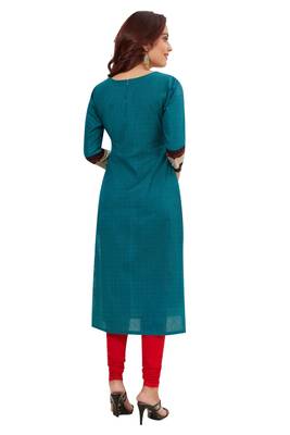 Dark-green printed cotton cotton-kurtis 2