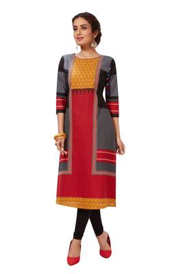 Red printed cotton cotton-kurtis 1