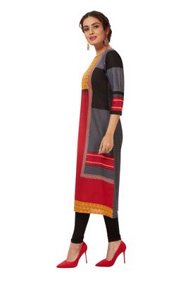 Red printed cotton cotton-kurtis 3