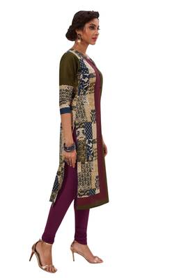 Dark-green printed cotton cotton-kurtis 3