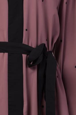 Front Open Dubai Abaya With Belt And Dotted Embroidery 4
