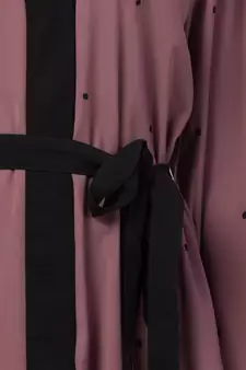 Front Open Dubai Abaya With Belt And Dotted Embroidery