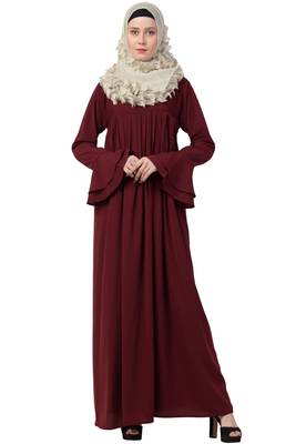 A-Line Abaya With Pleated Design 1