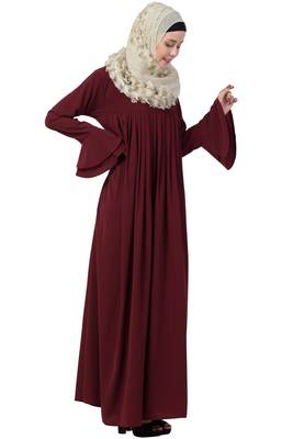 A-Line Abaya With Pleated Design 3