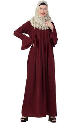 A-Line Abaya With Pleated Design 5