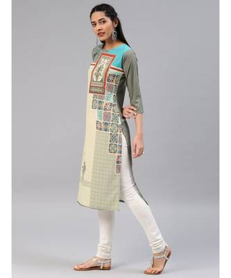 multicolor printed polyester stitched kurti 2