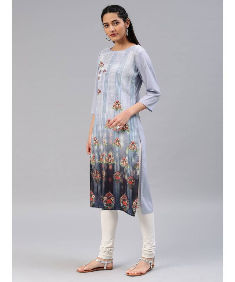 multicolor printed polyester stitched kurti