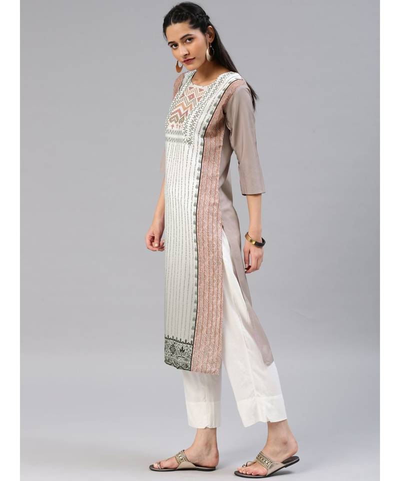 multicolor printed polyester stitched kurti