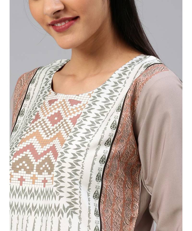 multicolor printed polyester stitched kurti