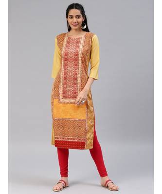 multicolor printed polyester stitched kurti 1
