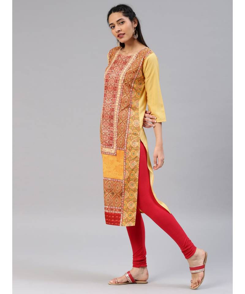 multicolor printed polyester stitched kurti