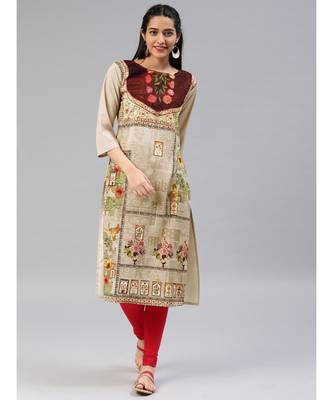 multicolor printed polyester stitched kurti 1