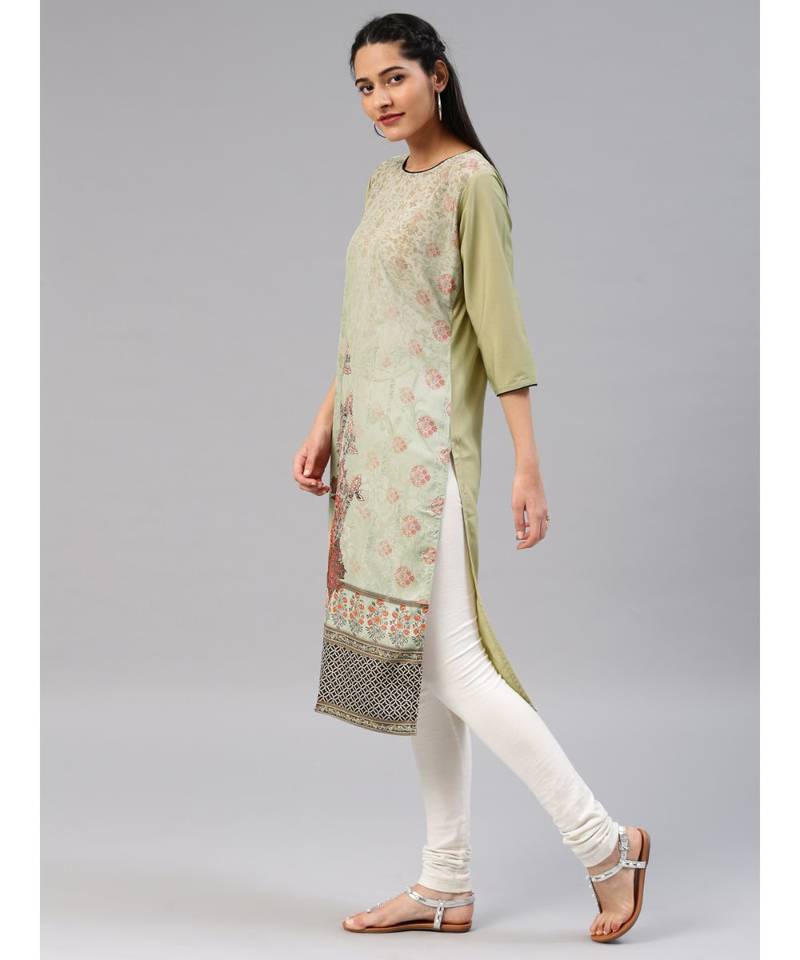multicolor printed polyester stitched kurti