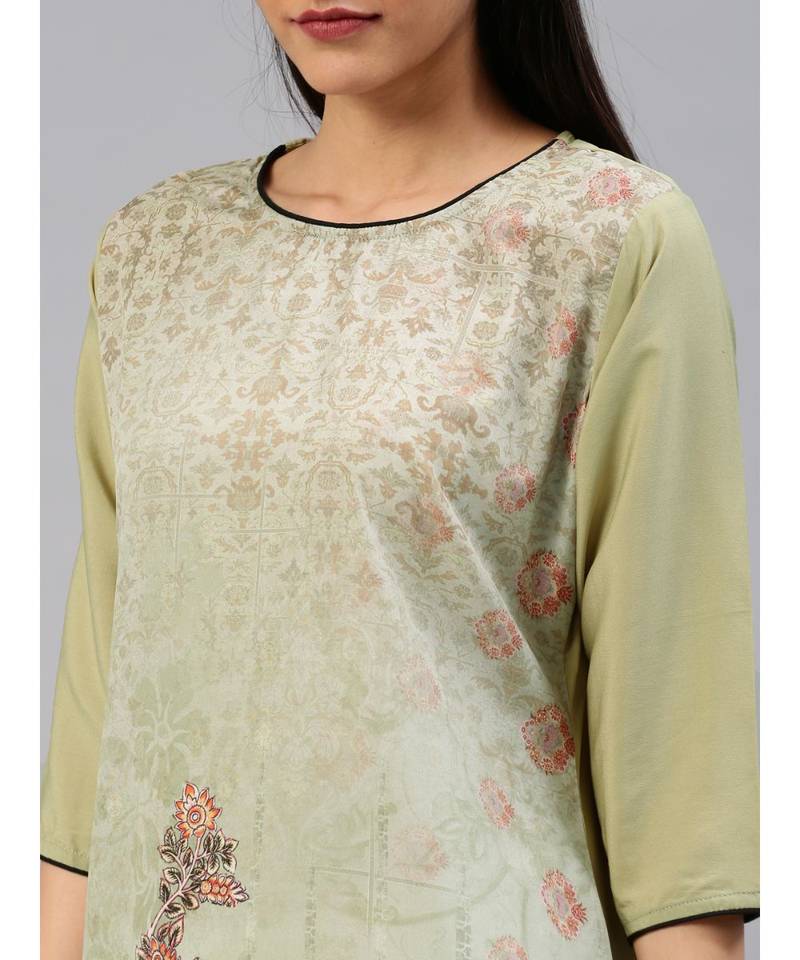 multicolor printed polyester stitched kurti