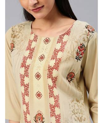 multicolor printed polyester stitched kurti 3