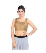 Copper Padded Back Open Sleeveless Blouse  In Net.