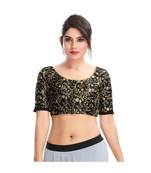 Black Padded Front Open Blouse  In Dupion Silk.