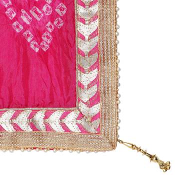 Pink Silk Bandhej Dupatta 4