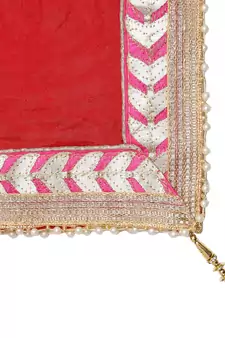 Red Silk Bandhej Dupatta