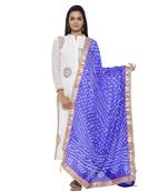 Blue Silk Bandhej Dupatta