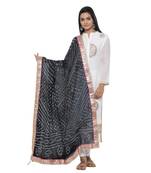 Black Silk Bandhej Dupatta