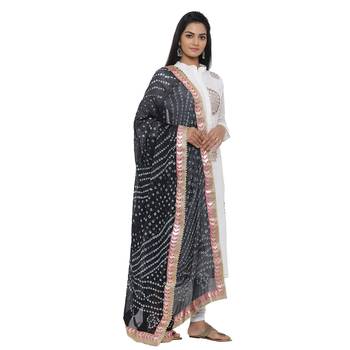 Black Silk Bandhej Dupatta 2