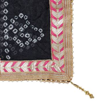 Black Silk Bandhej Dupatta 4