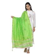 Green Silk Bandhej Dupatta